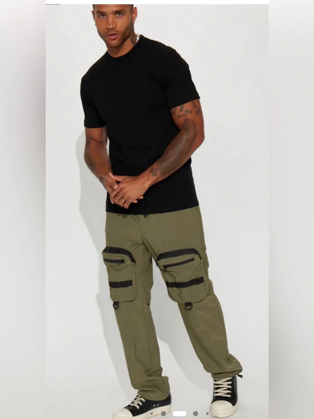 American Stitch Nylon Cargo Pants Olive Green Medium NWT Techwear Gorpcore